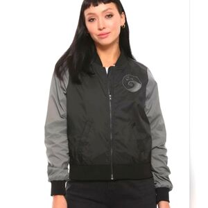NWOT Disney Tim Burton's Nightmare B4 Christmas Black Bomber Jacket Large